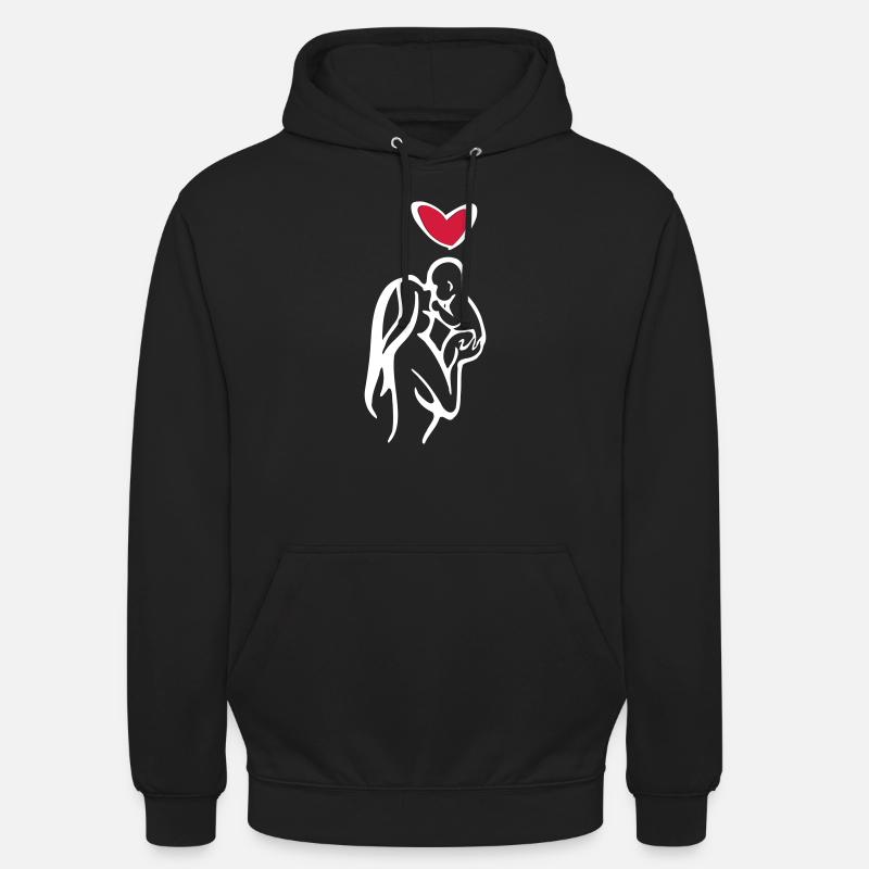 mère amour bébé - Sweat-shirt à capuche unisexe - noir