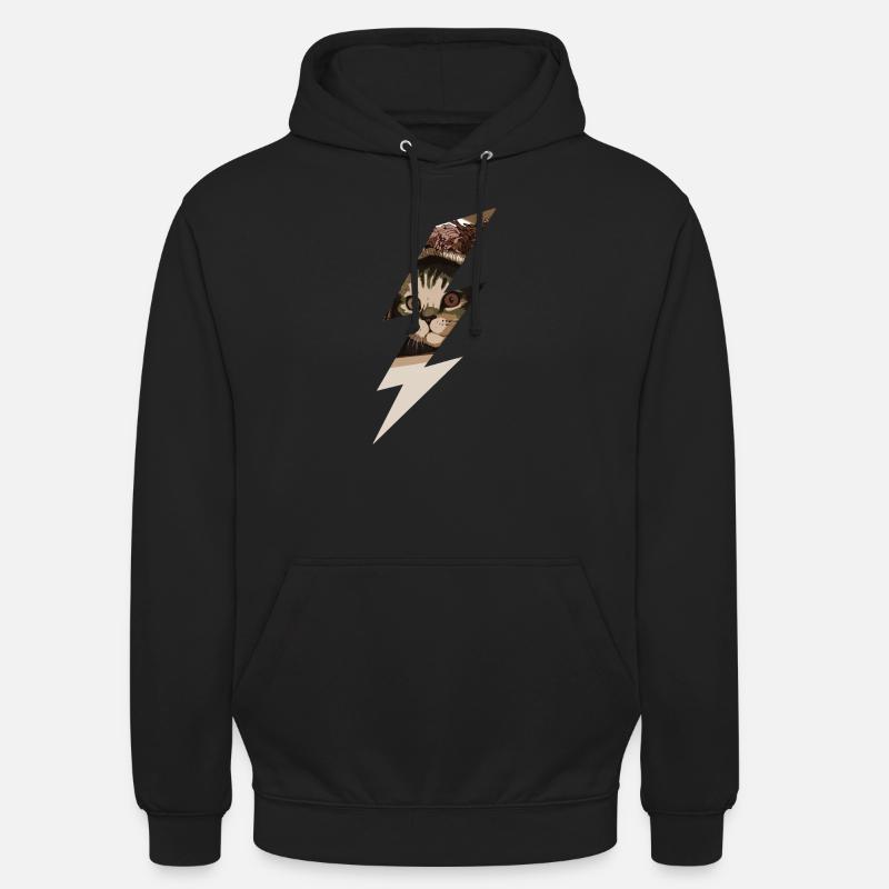 chat foudre - Sweat-shirt à capuche unisexe - noir