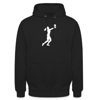 Volleyball Silhouette - Unisex Hoodie - black - Front - Alina (178cm) & Michal (187cm)