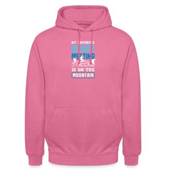 Snowboarding Snowboard Meeting Chairlift - Unisex Hoodie - pink - Front - Alina (178cm) & Michal (187cm)