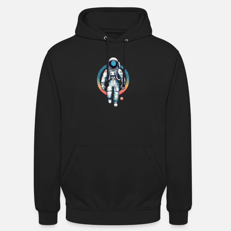 L’astronaute dans l’espace - Sweat-shirt à capuche unisexe - noir