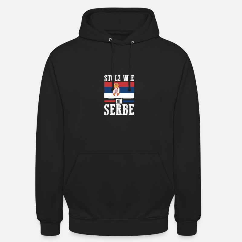 Serbe Serbe Serbie - Sweat-shirt à capuche unisexe - noir