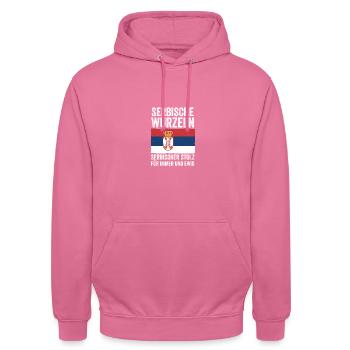 Serben Serbisch Serbien - Unisex Hoodie - Pink - Vorne - Alina (178cm) & Michal (187cm)