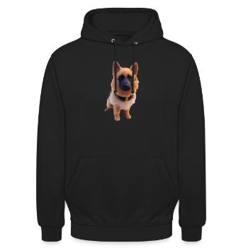 German Shepherd - Unisex Hoodie - black - Front - Alina (178cm) & Michal (187cm)
