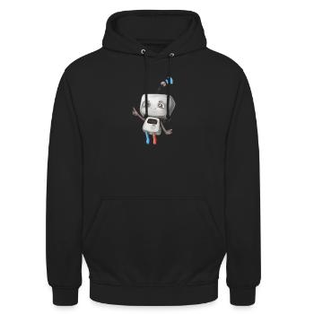 Petit robot - Sweat-shirt à capuche unisexe - noir - Devant - Alina (178cm) & Michal (187cm)