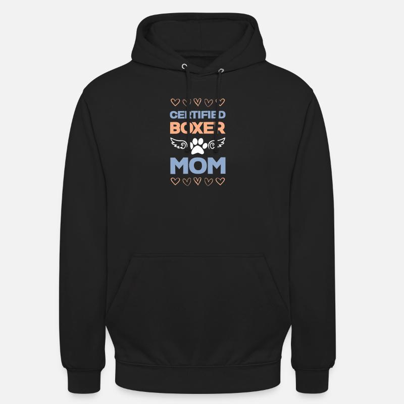 Maman Boxer certifiée - Sweat-shirt à capuche unisexe - noir