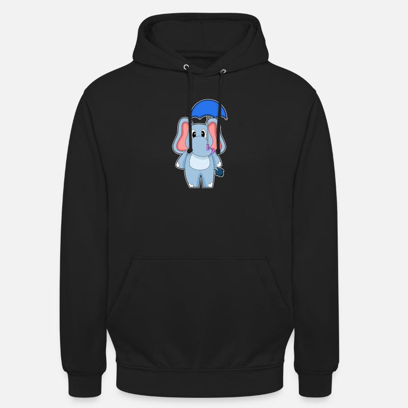 Parapluie d’éléphant - Sweat-shirt à capuche unisexe - noir
