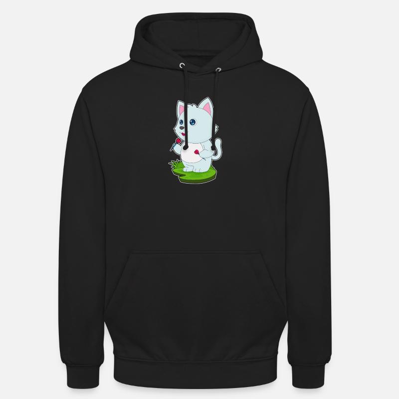 Fléchette de chat - Sweat-shirt à capuche unisexe - noir