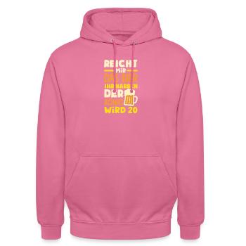 Lustiges Geschenk Zum 20. Geburtstag - Unisex Hoodie - Pink - Vorne - Alina (178cm) & Michal (187cm)