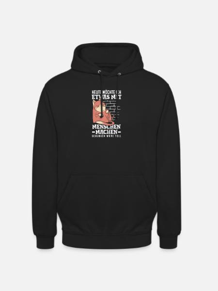 Heute möchte ich Menschen schubsen - Unisex Hoodie - Schwarz