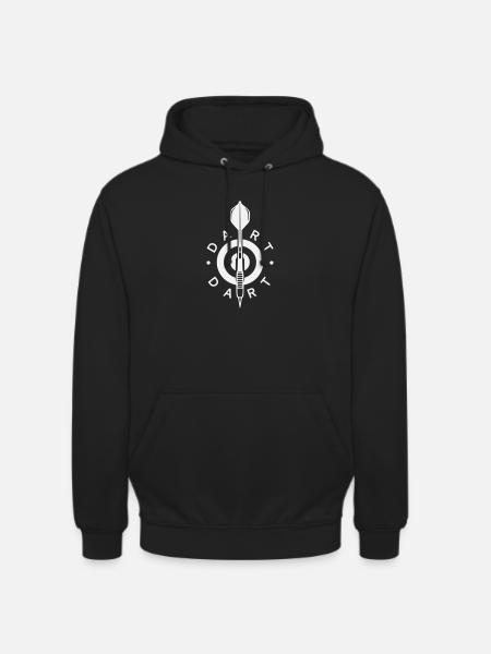 Dart-Logo mit Pfeil und Bullseye - Unisex Hoodie - Schwarz