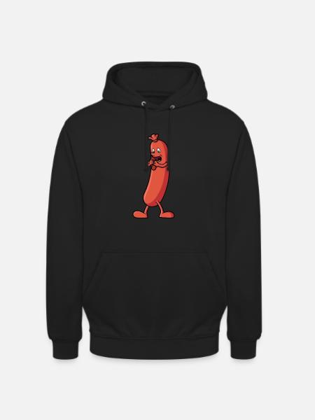 Worst die een worst eet - Grappige tekening - Uniseks hoodie - zwart