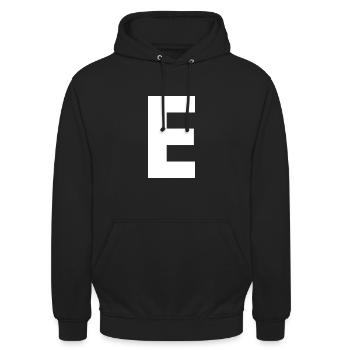 E - Unisex Hoodie - Schwarz - Vorne - Alina (178cm) & Michal (187cm)