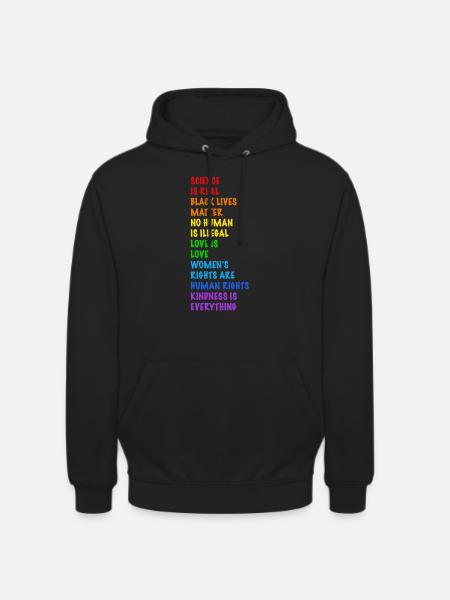 Menschenrechte! Kein Mensch ist Illegal - Unisex Hoodie - Schwarz