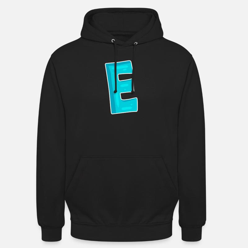 Letter E Initial Letter Characters - Unisex Hoodie - black