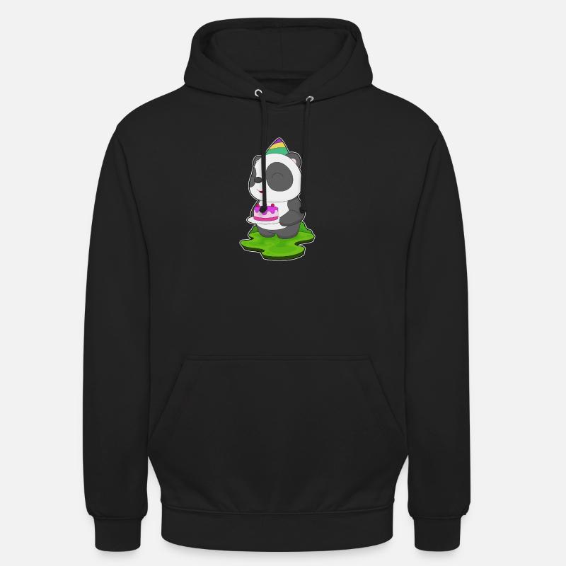 Panda Birthday Cake - Unisex Hoodie - black