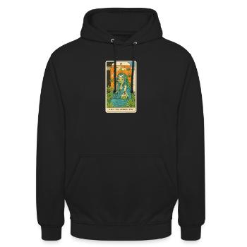 Hohepriesterin Cannabis Tarot - Unisex Hoodie - Schwarz - Vorne - Alina (178cm) & Michal (187cm)