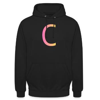 c - Unisex Hoodie - black - Front - Alina (178cm) & Michal (187cm)