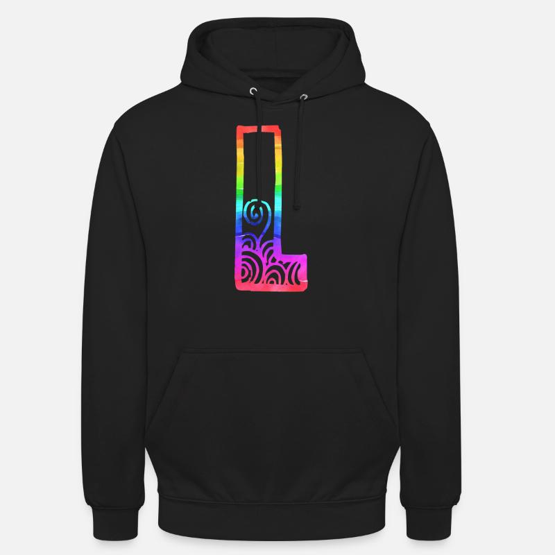arc en ciel l - Sweat-shirt à capuche unisexe - noir