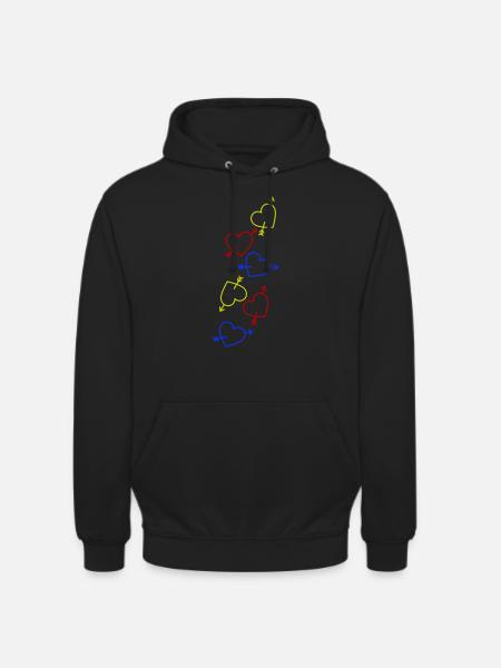 Herzen Bunt Herz - Unisex Hoodie - Schwarz