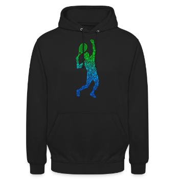 Joueur de tennis Hommes Garçons Joueur de tennis Enfants - Sweat-shirt à capuche unisexe - noir - Devant - Alina (178cm) & Michal (187cm)