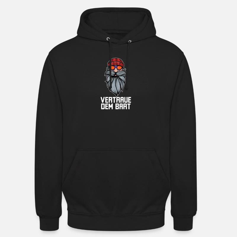 Humorvoll Bart Ziegenbart Statement Bartfrisur - Unisex Hoodie - Schwarz