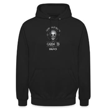 Cabin #13 in Camp Half Blood, Child of Hades - Unisex Hoodie - black - Front - Alina (178cm) & Michal (187cm)