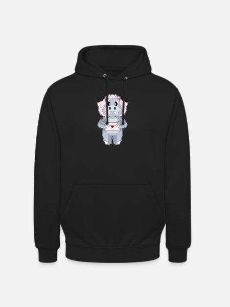 Hippopotamus Bridal Letter Wedding - Unisex Hoodie - black
