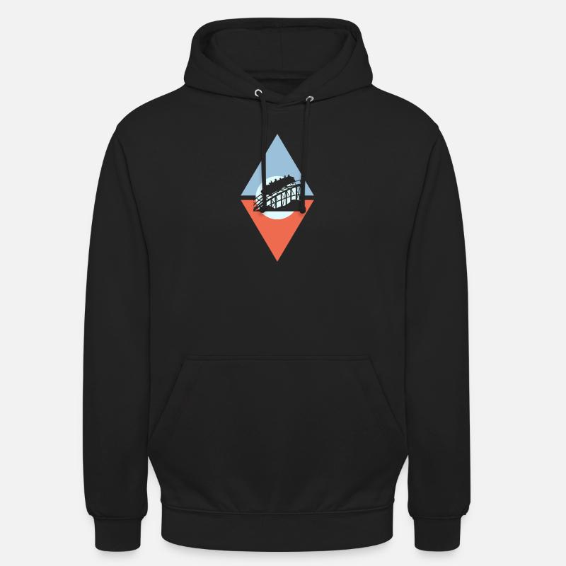 Achterbahn rollercoaster - Unisex Hoodie - Schwarz