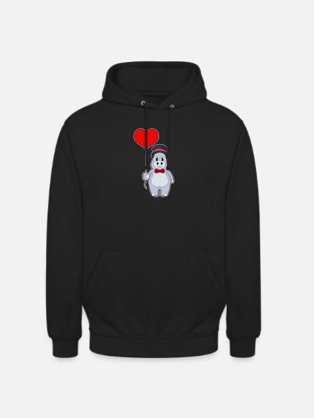 Hippopotamus Groom Balloon Wedding - Unisex Hoodie - black