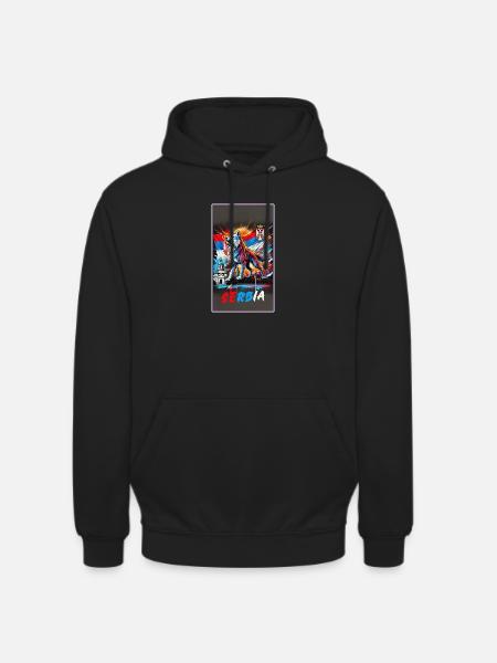 Serbia wolf national flag design - Unisex Hoodie - black
