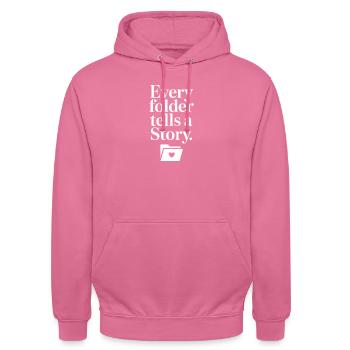 Ordnergeschichten: Monochrom - Unisex Hoodie - Pink - Vorne - Alina (178cm) & Michal (187cm)