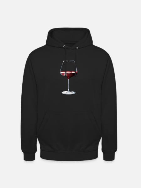 Glas Rotwein - Unisex Hoodie - Schwarz