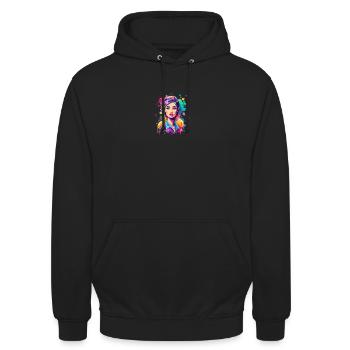 Jolie fille blonde ! - Sweat-shirt à capuche unisexe - noir - Devant - Alina (178cm) & Michal (187cm)