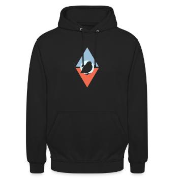 Wellensittich Fliegen Vogel - Unisex Hoodie - Schwarz - Vorne - Alina (178cm) & Michal (187cm)