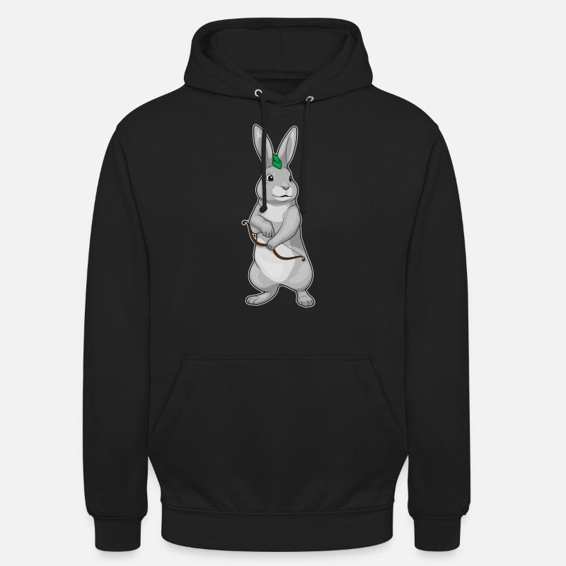 Arc d’archer lapin - Sweat-shirt à capuche unisexe - noir