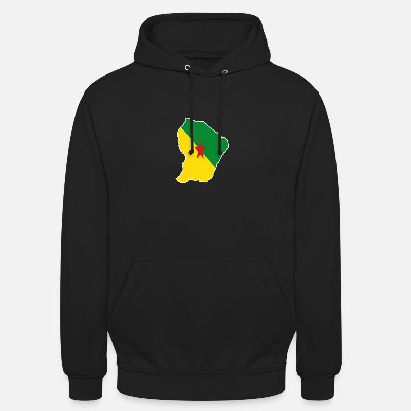 Carte drapeau Guyane 973 - Sweat-shirt à capuche unisexe - noir