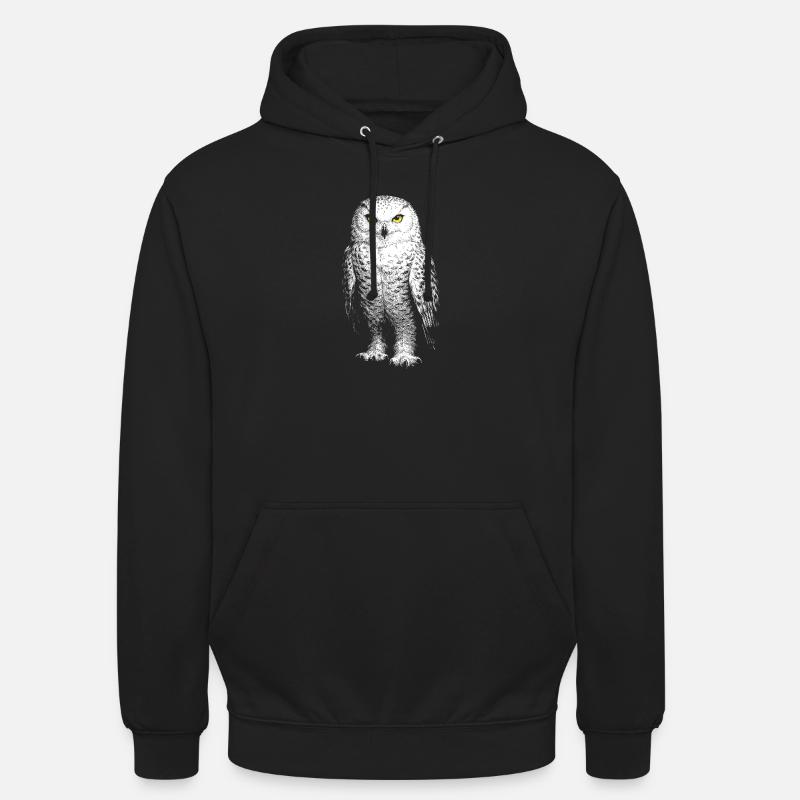 Schneeeule - Unisex Hoodie - Schwarz