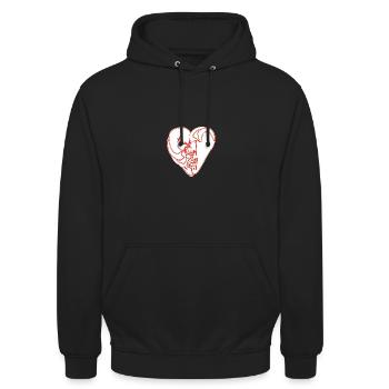 heart - Unisex Hoodie - Schwarz - Vorne - Alina (178cm) & Michal (187cm)