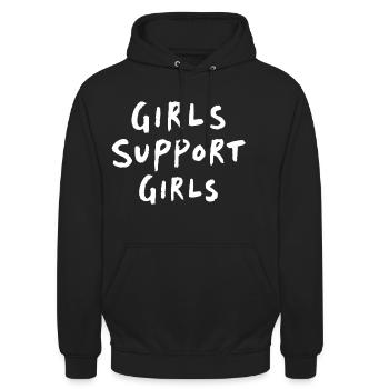 Filles Soutien Filles Amitié - Sweat-shirt à capuche unisexe - noir - Devant - Alina (178cm) & Michal (187cm)