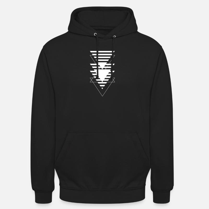 Layered Triangle Geometric Pattern - Unisex Hoodie - black