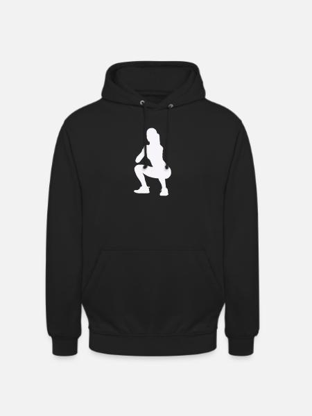 Frau Silhouette Squat - Unisex Hoodie - Schwarz