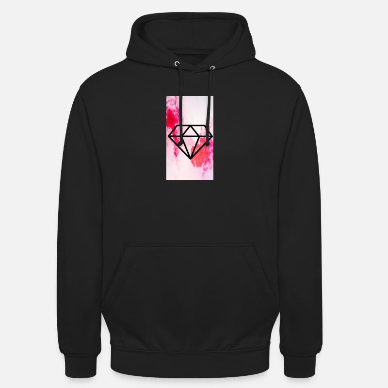 Diamant rose - Sweat-shirt à capuche unisexe - noir
