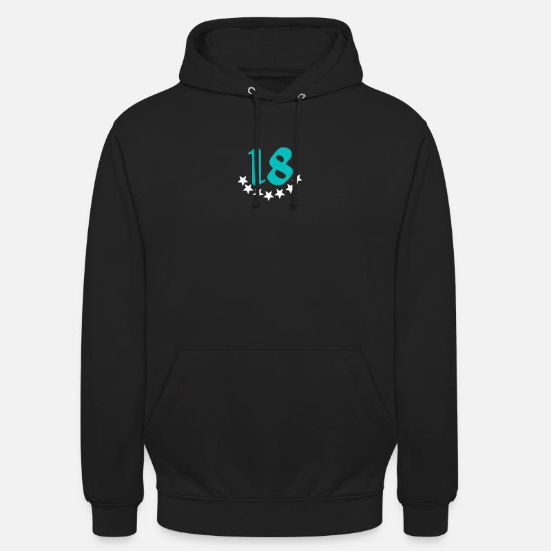 geschenkidee, 18 mit sternenmuster - Unisex Hoodie - Schwarz