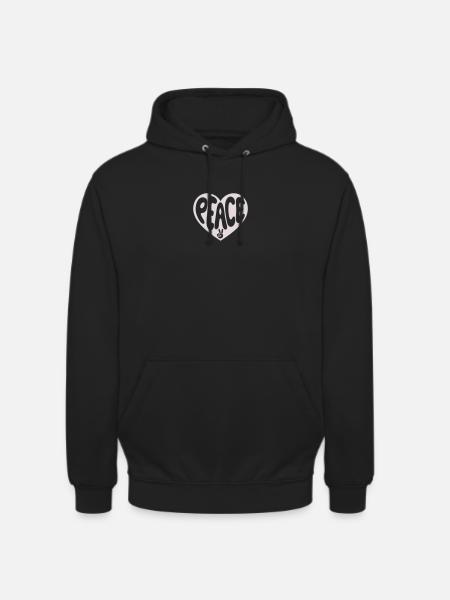 Peace Herz-Friedens Grafik - Unisex Hoodie - Schwarz
