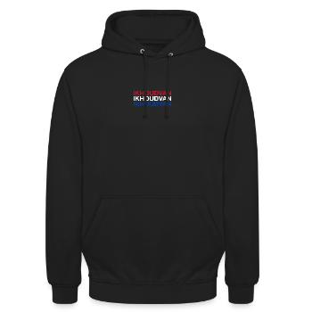 I LOVE NETHERLANDS Niederlande Flagge - Unisex Hoodie - Schwarz - Vorne - Alina (178cm) & Michal (187cm)