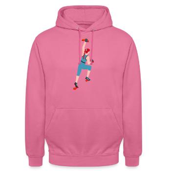 Climbing, Bouldering, Sport Climbing, Climbing Wall Top - Unisex Hoodie - pink - Front - Alina (178cm) & Michal (187cm)