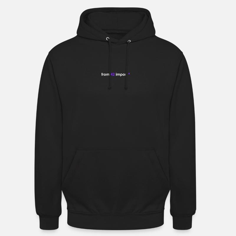 Import 42 Blanc - Sweat-shirt à capuche unisexe - noir