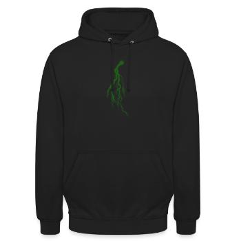 Grüner Blitz - Unisex Hoodie - Schwarz - Vorne - Alina (178cm) & Michal (187cm)