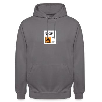 Étiquette de couleur noire plate - Sweat-shirt à capuche unisexe - gris éléphant - Devant - Alina (178cm) & Michal (187cm)